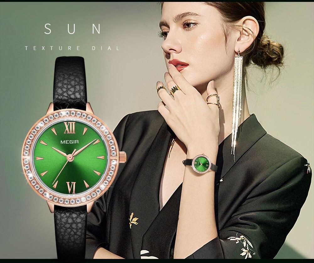 Women's Luxury Classic Business Watch ⌚✨ Quartz Leather Strap Waterproof | Red, Blue & Green ❤️💙💚