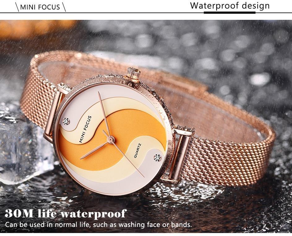 Women's Ultra Thin Rose Gold Watch ⌚✨ Analog Quartz Waterproof Elegant Round | 5 Colors 🌹🖤💙