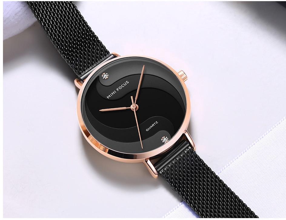 Women's Ultra Thin Rose Gold Watch ⌚✨ Analog Quartz Waterproof Elegant Round | 5 Colors 🌹🖤💙