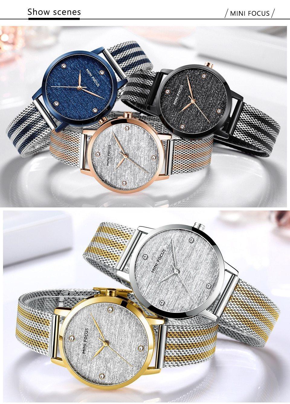 Women's Luxury Gold Mesh Quartz Watch ⌚✨ Waterproof Stainless Steel Elegant Design | 5 Colors 💛🖤🪨