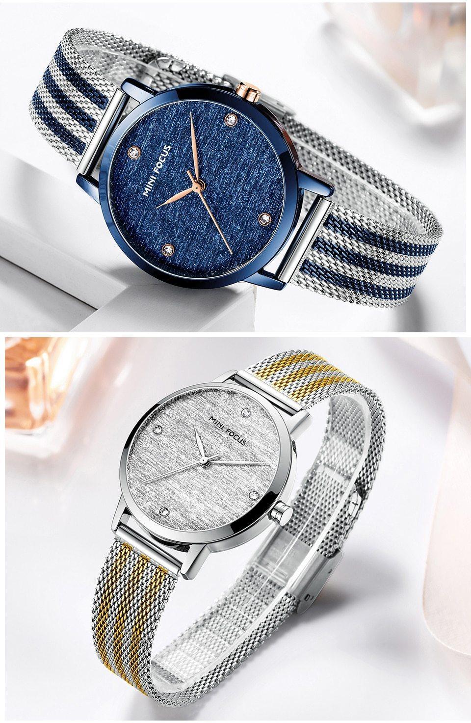 Women's Luxury Gold Mesh Quartz Watch ⌚✨ Waterproof Stainless Steel Elegant Design | 5 Colors 💛🖤🪨