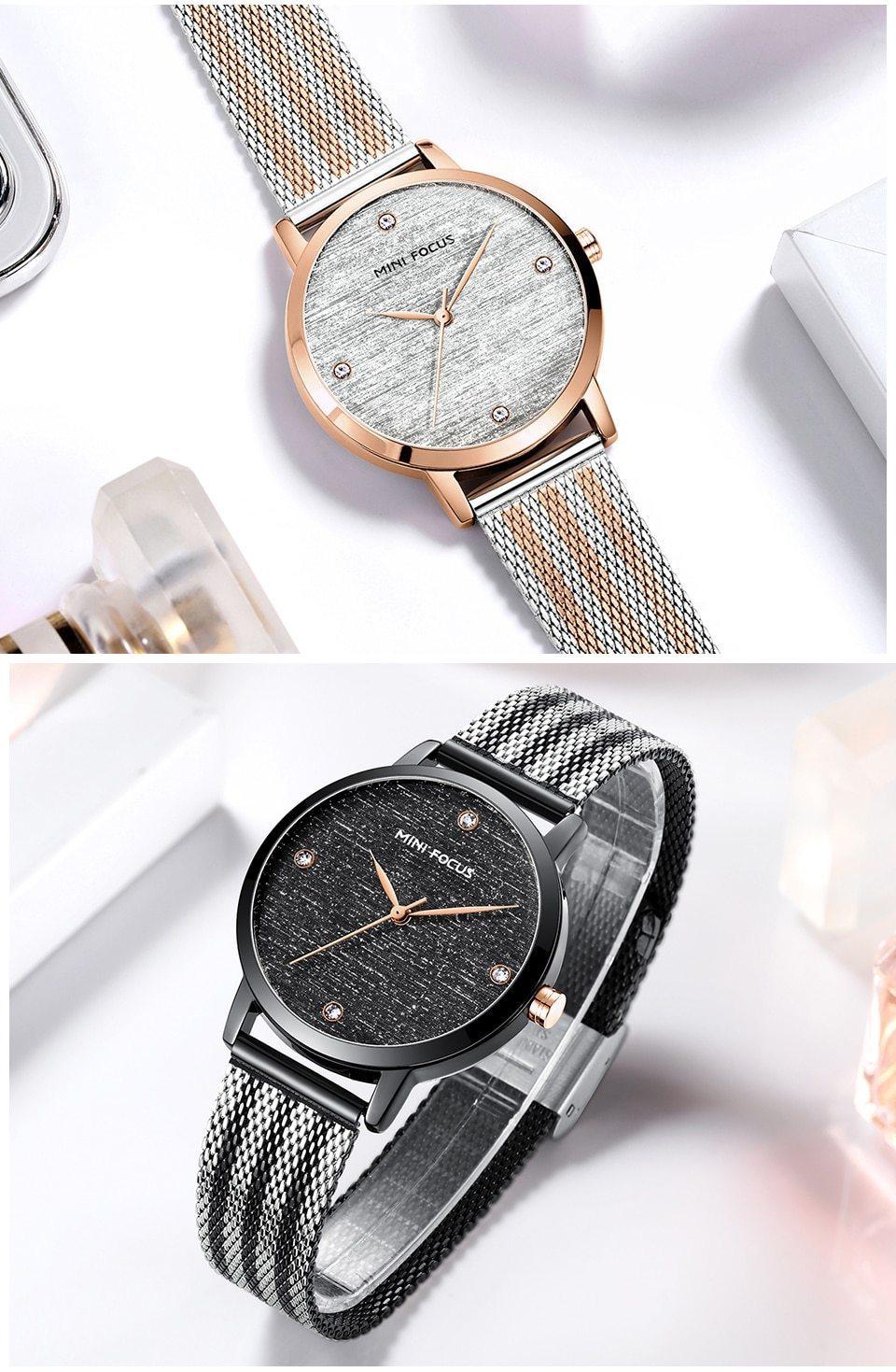 Women's Luxury Gold Mesh Quartz Watch ⌚✨ Waterproof Stainless Steel Elegant Design | 5 Colors 💛🖤🪨