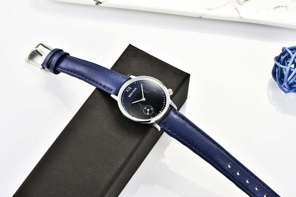 Women's Luxury Round Analog Quartz Watch ⌚✨ Waterproof Casual Wristwatch | 6 Colors 🤍💙🖤