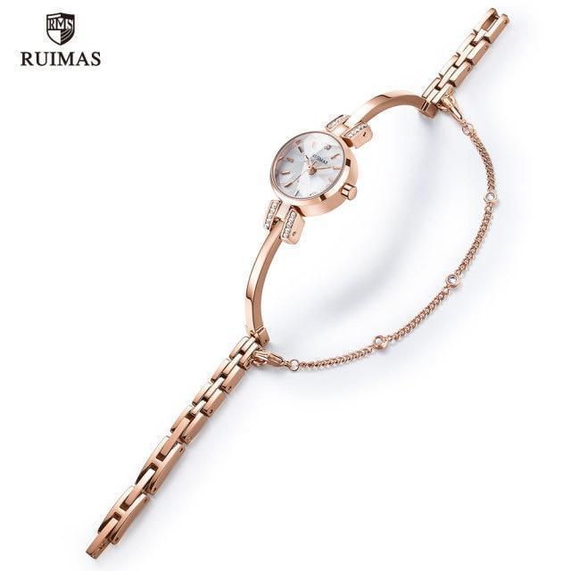 Women's Luxury Mini Round Bracelet Watch ⌚✨ Quartz Waterproof | Rose, White & Red 🌹❤️🤍