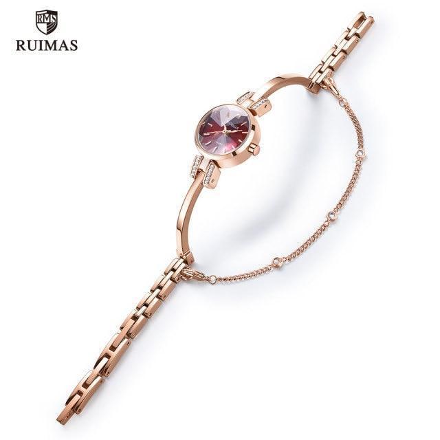 Women's Luxury Mini Round Bracelet Watch ⌚✨ Quartz Waterproof | Rose, White & Red 🌹❤️🤍