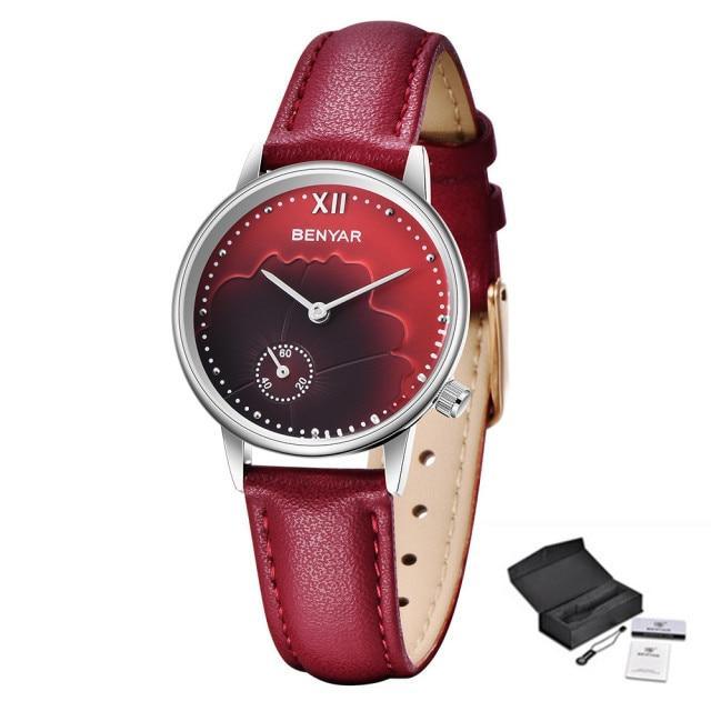 Women's Luxury Round Analog Quartz Watch ⌚✨ Waterproof Casual Wristwatch | 6 Colors 🤍💙🖤