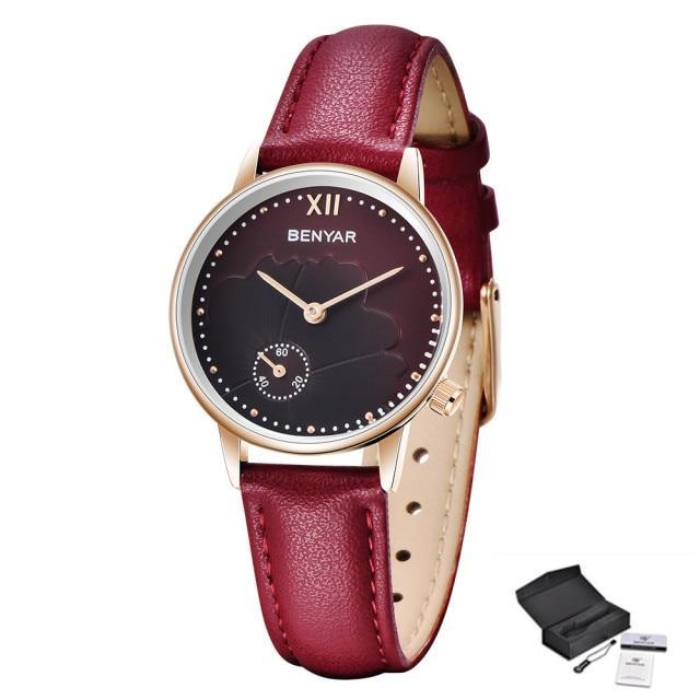 Women's Luxury Round Analog Quartz Watch ⌚✨ Waterproof Casual Wristwatch | 6 Colors 🤍💙🖤