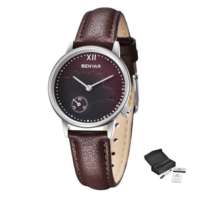 Women's Luxury Round Analog Quartz Watch ⌚✨ Waterproof Casual Wristwatch | 6 Colors 🤍💙🖤