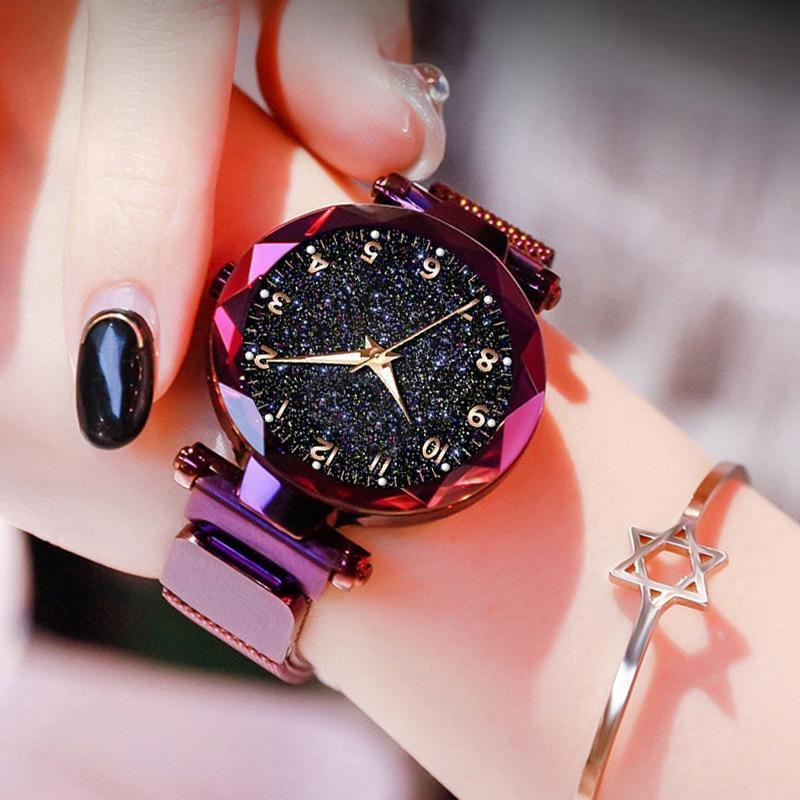 Women's Luxury Starry Sky Magnetic Watch ⌚✨ Simple Quartz Wristwatch | 6 Colors 💜💙❤️