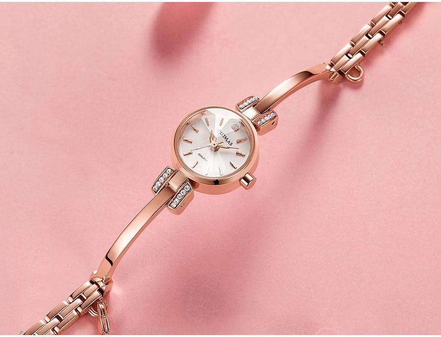 Women's Luxury Mini Round Bracelet Watch ⌚✨ Quartz Waterproof | Rose, White & Red 🌹❤️🤍