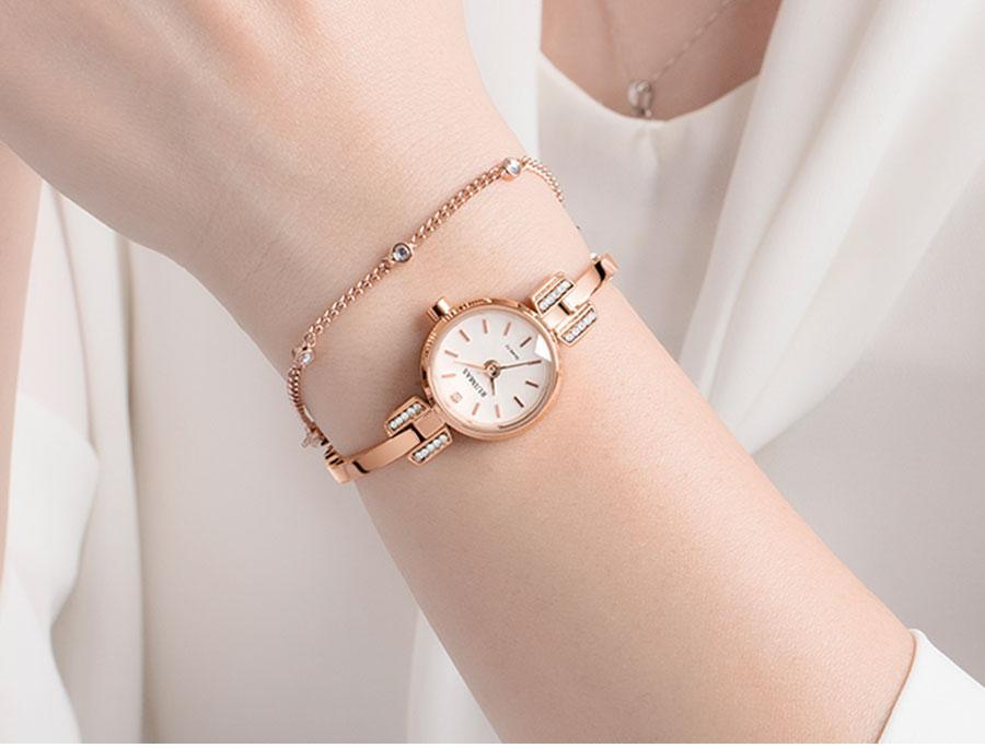 Women's Luxury Mini Round Bracelet Watch ⌚✨ Quartz Waterproof | Rose, White & Red 🌹❤️🤍