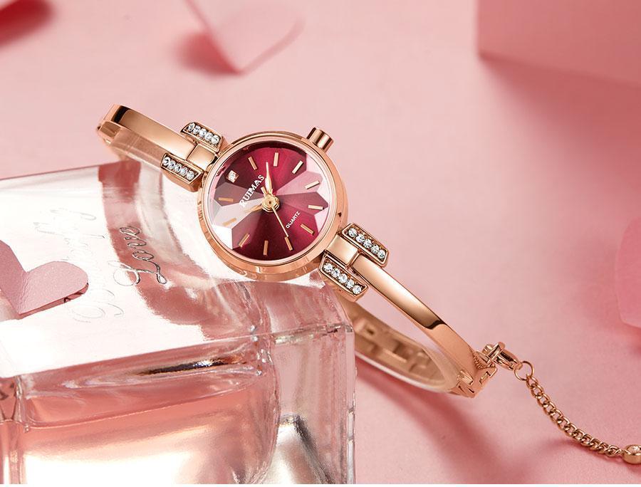 Women's Luxury Mini Round Bracelet Watch ⌚✨ Quartz Waterproof | Rose, White & Red 🌹❤️🤍