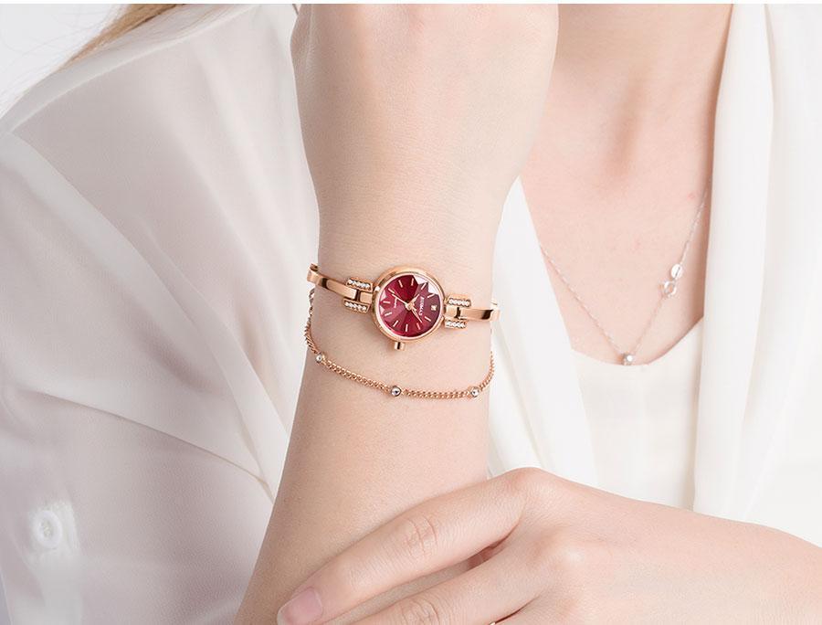 Women's Luxury Mini Round Bracelet Watch ⌚✨ Quartz Waterproof | Rose, White & Red 🌹❤️🤍