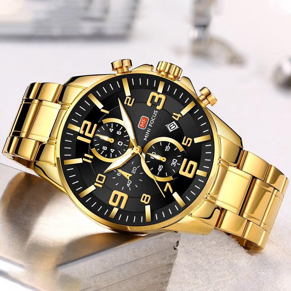 Men's Luxury Sport Quartz Watch ⌚✨ Waterproof Stainless Steel Luminous Hands | 8 Colors 🖤💛🤍