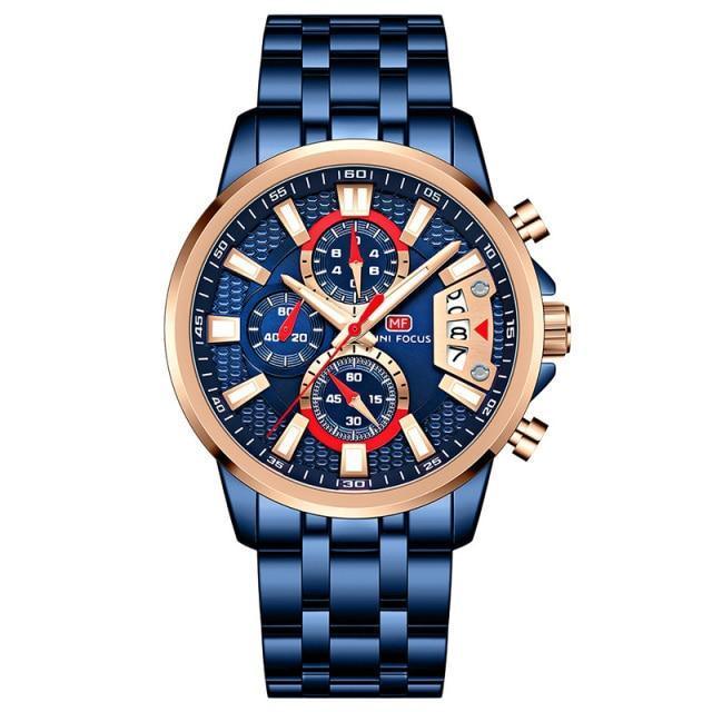 Men's Luxury Colorful Sport Quartz Watch ⌚✨ Waterproof Stainless Steel Multifunctional | 12 Colors 🖤💜💙