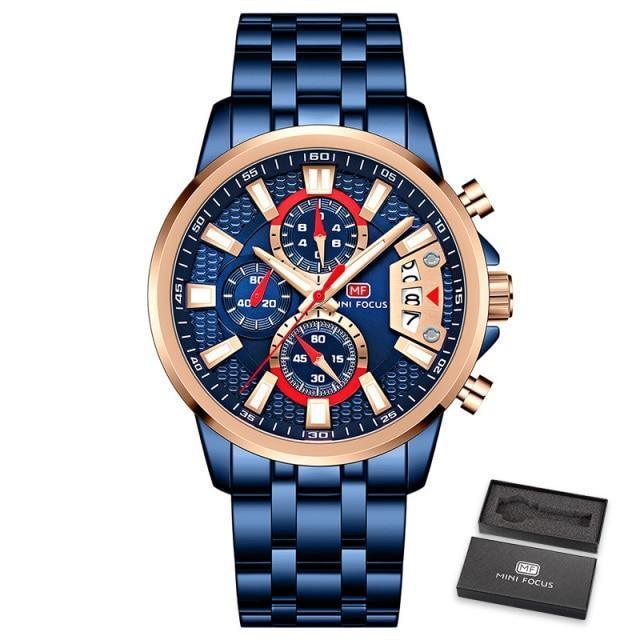 Men's Luxury Colorful Sport Quartz Watch ⌚✨ Waterproof Stainless Steel Multifunctional | 12 Colors 🖤💜💙
