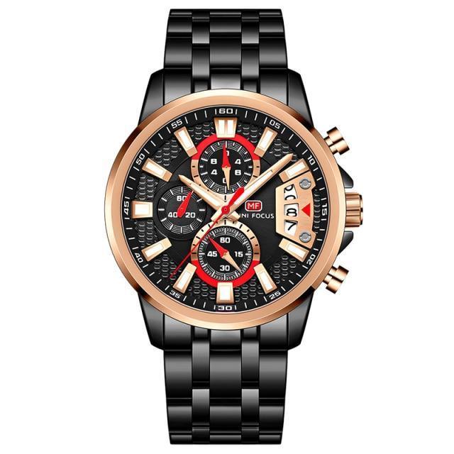 Men's Luxury Colorful Sport Quartz Watch ⌚✨ Waterproof Stainless Steel Multifunctional | 12 Colors 🖤💜💙
