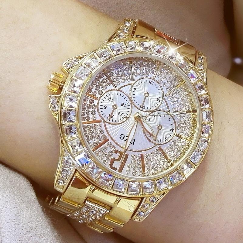 Women's Luxury Rhinestone Quartz Watch ⌚✨ Bling Bezel Elegant Round Dial | Rose, Gold & Silver 🌹🖤