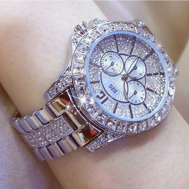 Women's Luxury Rhinestone Quartz Watch ⌚✨ Bling Bezel Elegant Round Dial | Rose, Gold & Silver 🌹🖤