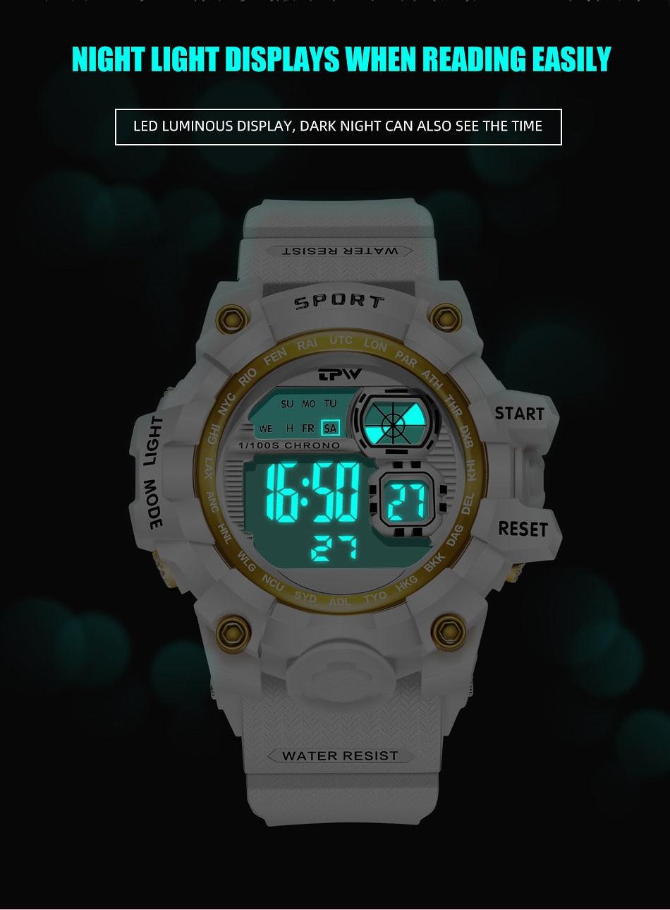 Women's Digital Sport Watch ⌚✨ Transparent Silicone Strap Stopwatch Alarm Dual Time | 5 Colors 🖤❤️🤍