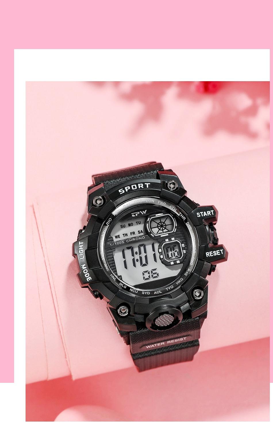 Women's Digital Sport Watch ⌚✨ Transparent Silicone Strap Stopwatch Alarm Dual Time | 5 Colors 🖤❤️🤍