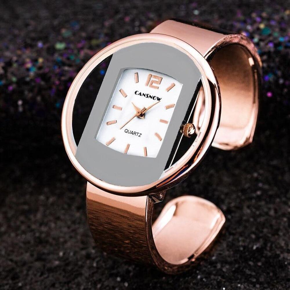 Women's Luxury Seashell Dial Bracelet Watch ⌚✨ Quartz Stainless Steel Stone Bezel | 8 Colors 🪨🖤🤍