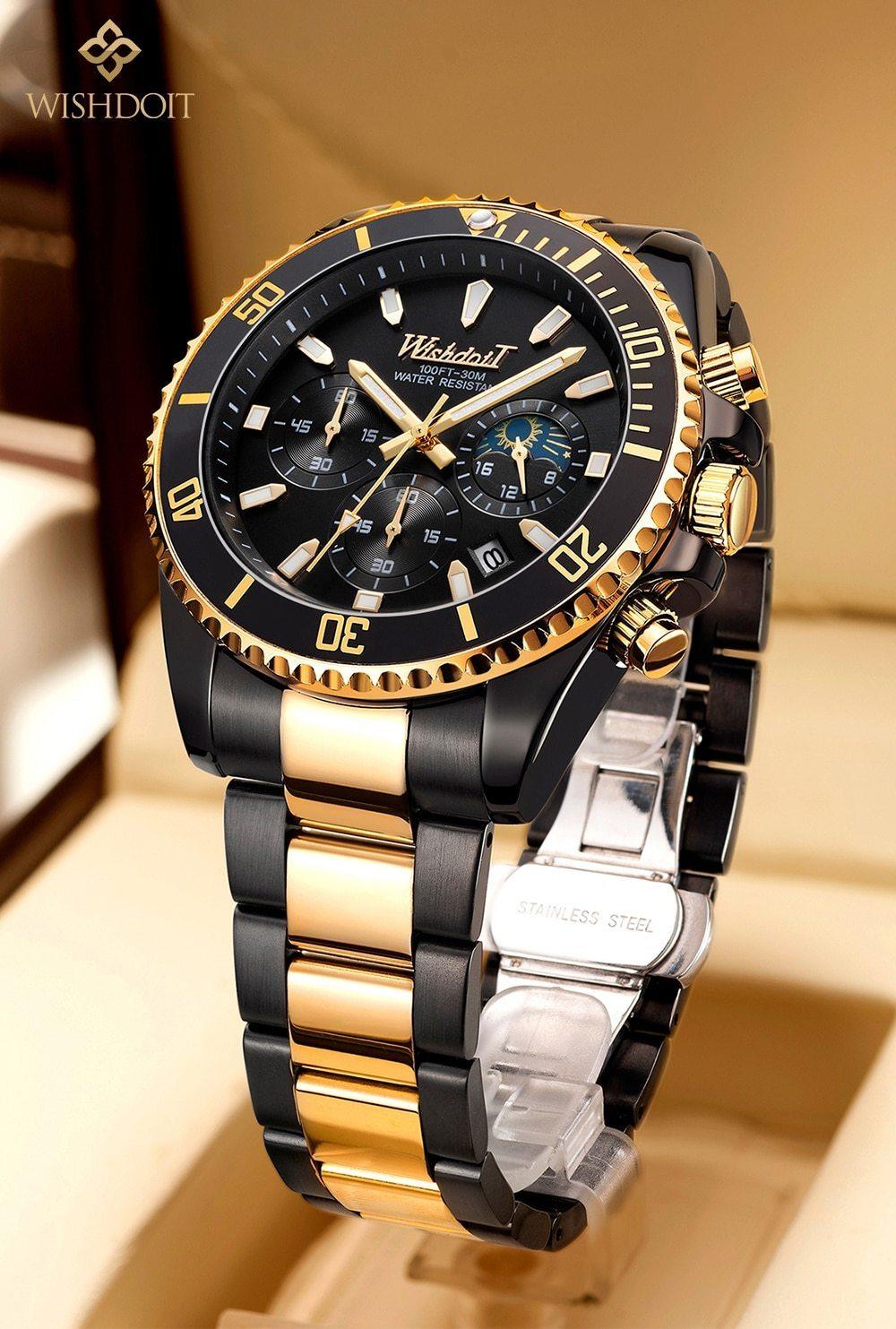 Men's Luxury Elegant Watch ⌚✨ Waterproof Scratch-Resistant Stainless Steel | 5 Colors 🖤💚🤍