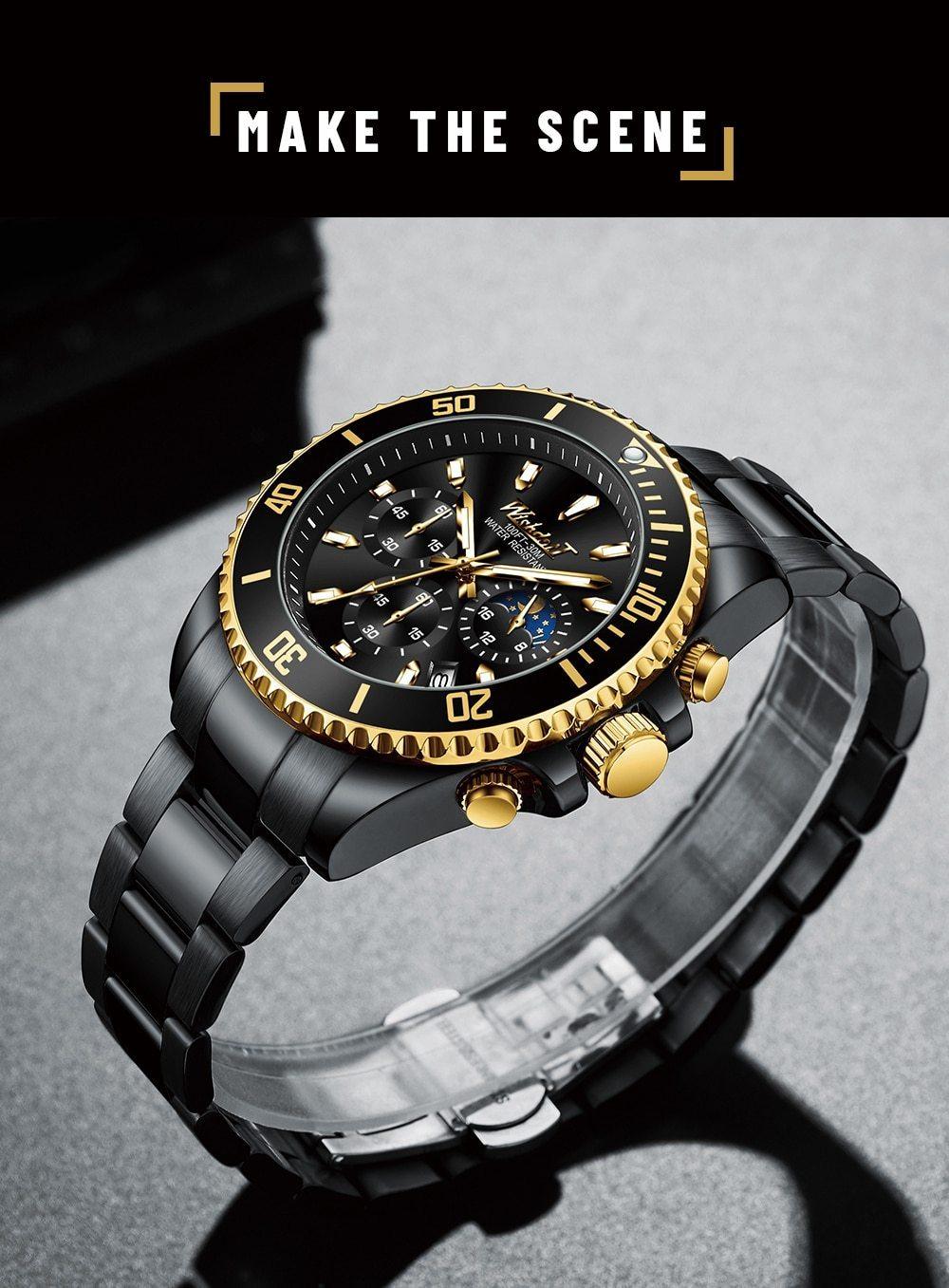 Men's Luxury Elegant Watch ⌚✨ Waterproof Scratch-Resistant Stainless Steel | 5 Colors 🖤💚🤍