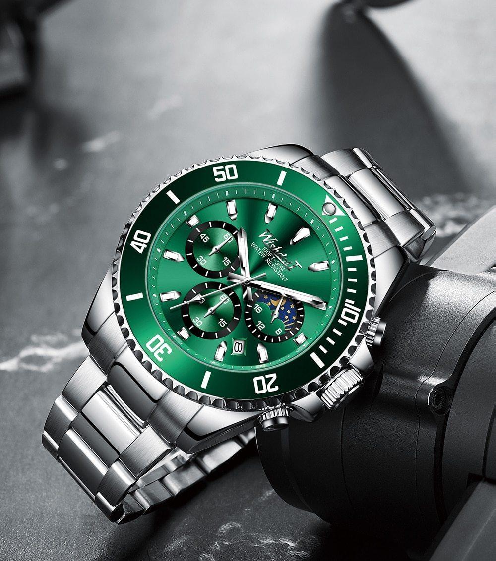 Men's Luxury Elegant Watch ⌚✨ Waterproof Scratch-Resistant Stainless Steel | 5 Colors 🖤💚🤍