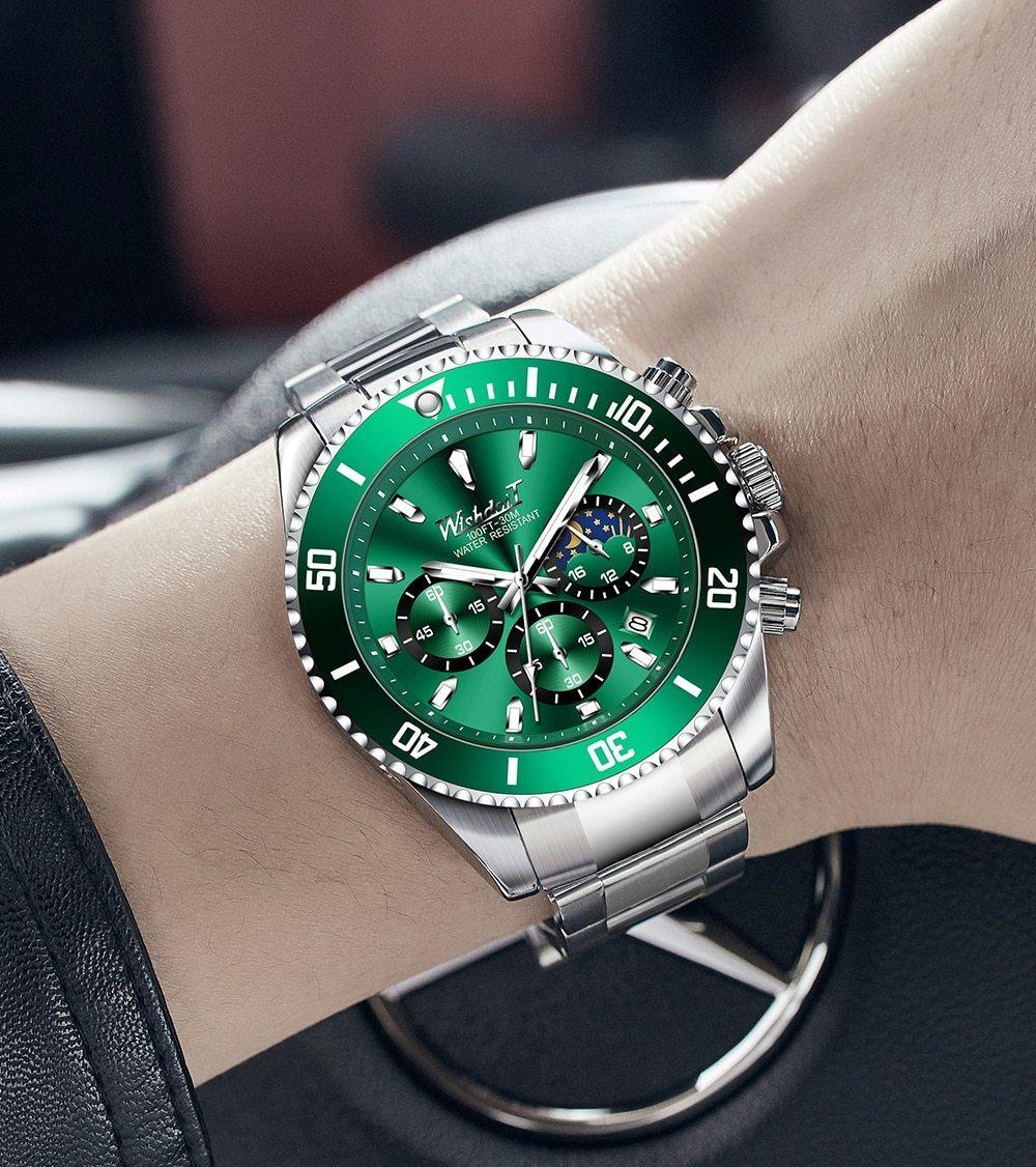 Men's Luxury Elegant Watch ⌚✨ Waterproof Scratch-Resistant Stainless Steel | 5 Colors 🖤💚🤍