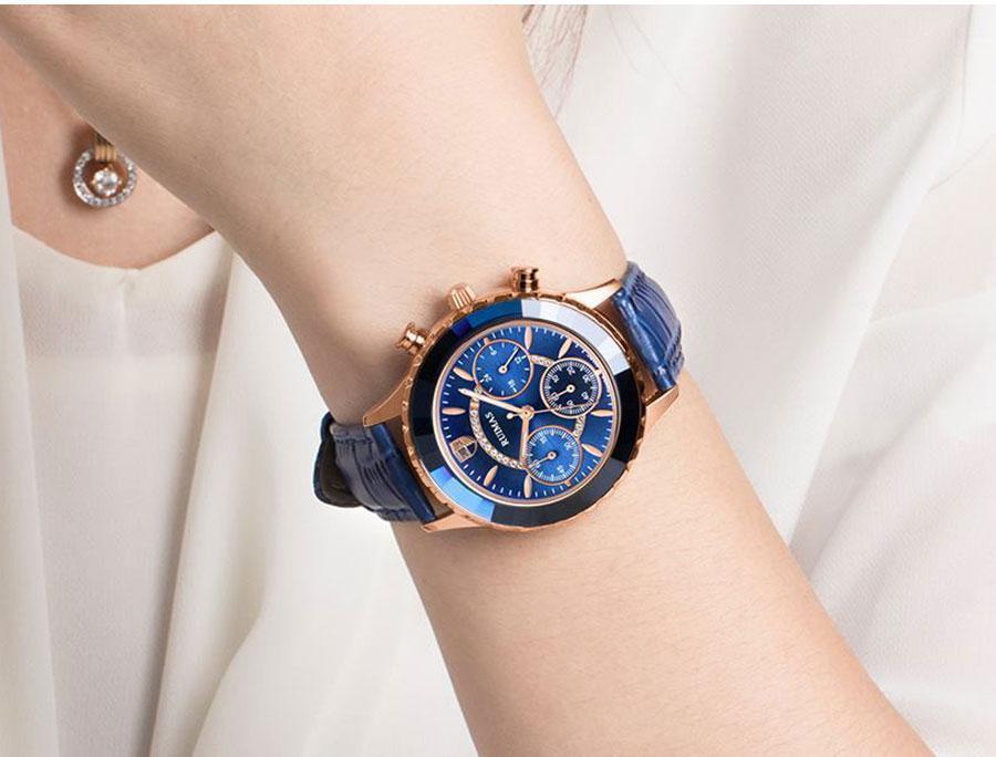 Women's Luxury Multifunctional Business Watch ⌚✨ Chronograph Quartz Leather Strap | Green, Blue, Purple & Brown 💚💙💜