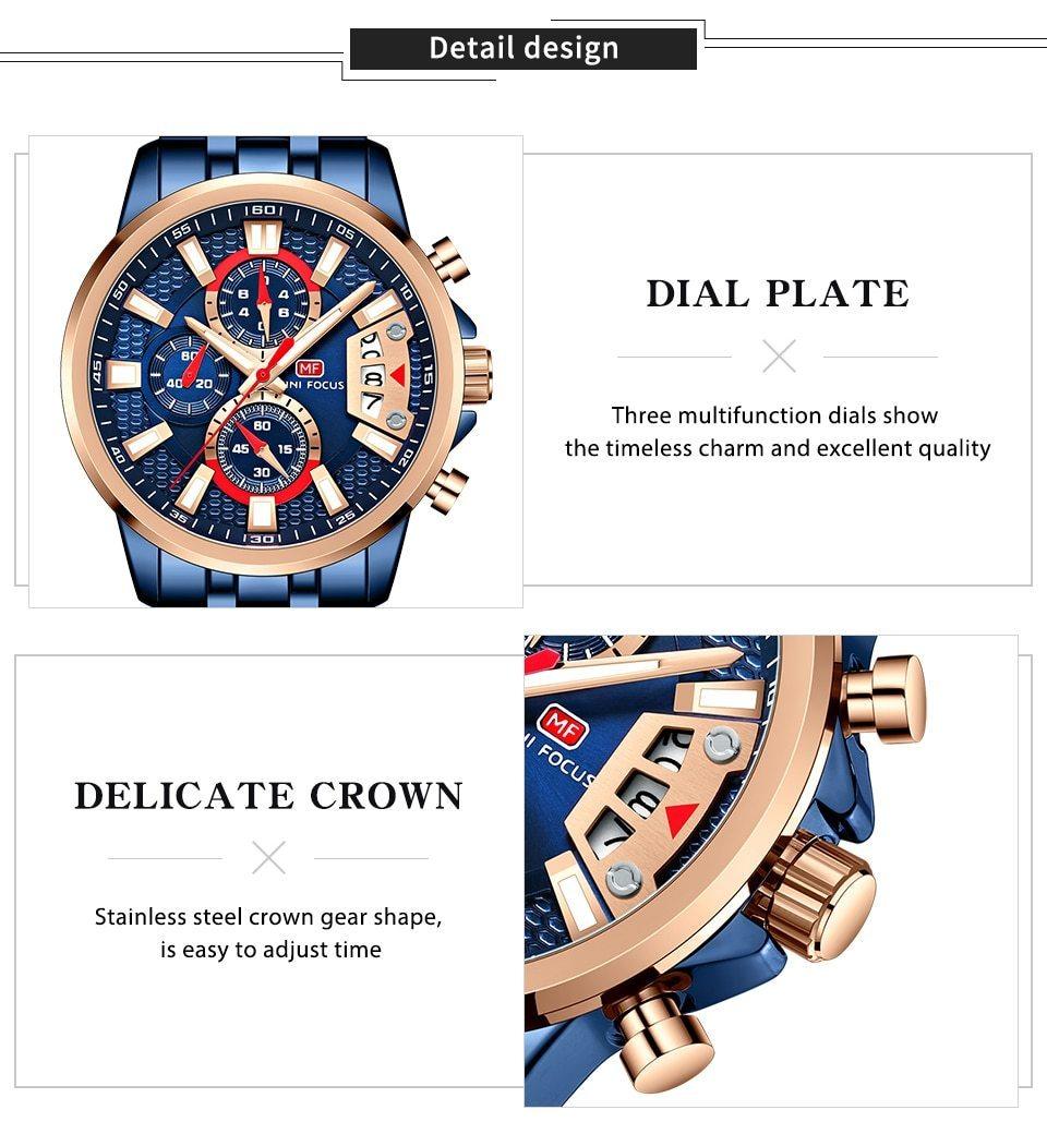 Men's Luxury Colorful Sport Quartz Watch ⌚✨ Waterproof Stainless Steel Multifunctional | 12 Colors 🖤💜💙