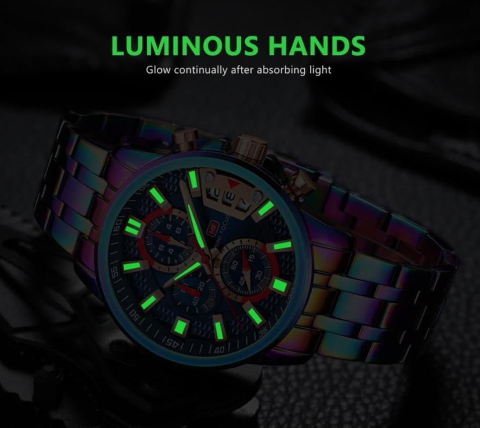 Men's Luxury Colorful Sport Quartz Watch ⌚✨ Waterproof Stainless Steel Multifunctional | 12 Colors 🖤💜💙