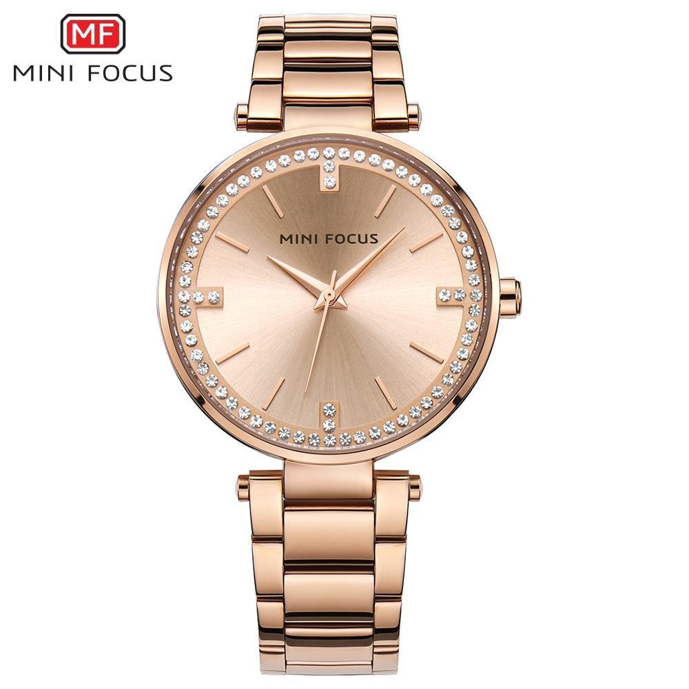 Women's Luxury Crystal Quartz Watch ⌚✨ Waterproof Stainless Steel Strap | 8 Colors 💚💛🖤