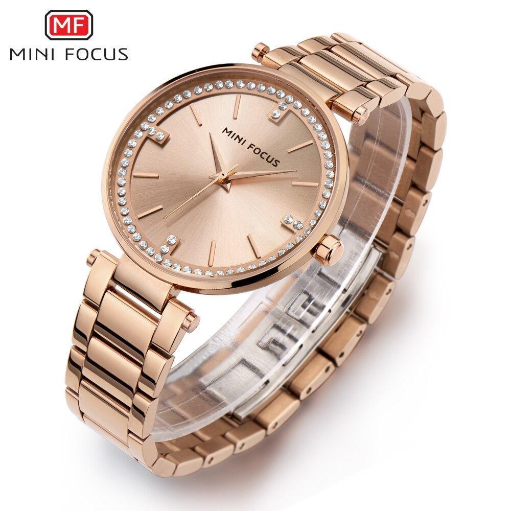 Women's Luxury Crystal Quartz Watch ⌚✨ Waterproof Stainless Steel Strap | 8 Colors 💚💛🖤