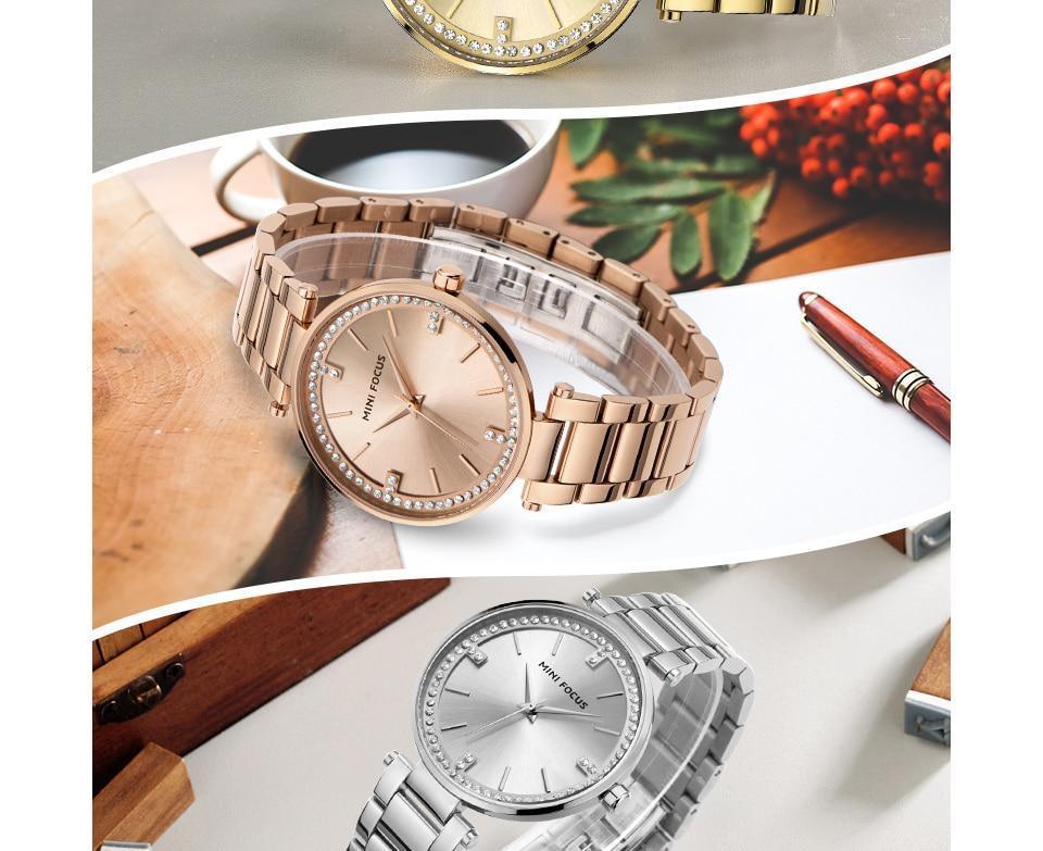 Women's Luxury Crystal Quartz Watch ⌚✨ Waterproof Stainless Steel Strap | 8 Colors 💚💛🖤