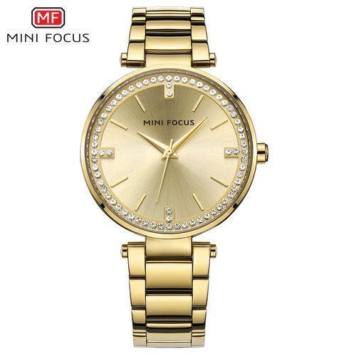 Women's Luxury Crystal Quartz Watch ⌚✨ Waterproof Stainless Steel Strap | 8 Colors 💚💛🖤