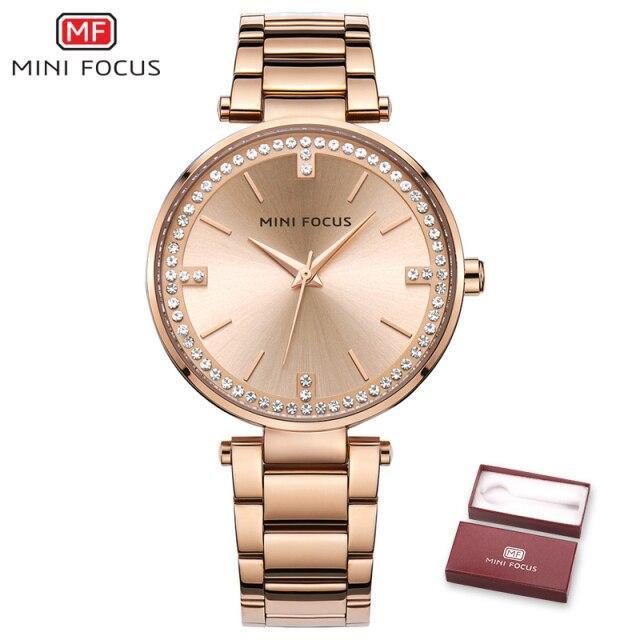 Women's Luxury Crystal Quartz Watch ⌚✨ Waterproof Stainless Steel Strap | 8 Colors 💚💛🖤