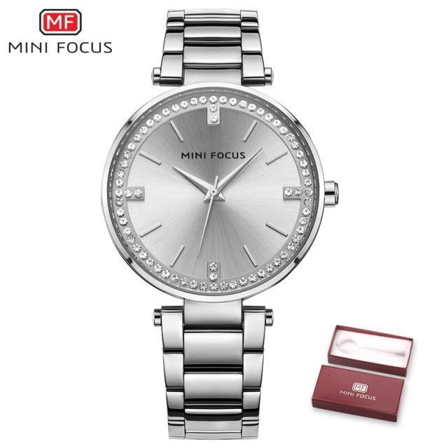 Women's Luxury Crystal Quartz Watch ⌚✨ Waterproof Stainless Steel Strap | 8 Colors 💚💛🖤