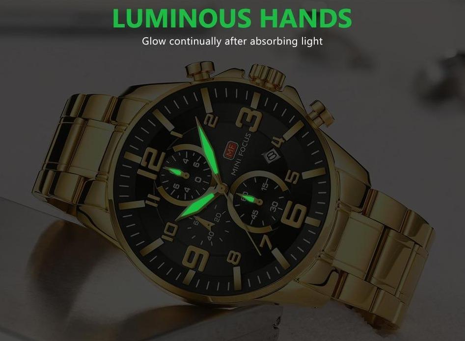 Men's Luxury Sport Quartz Watch ⌚✨ Waterproof Stainless Steel Luminous Hands | 8 Colors 🖤💛🤍