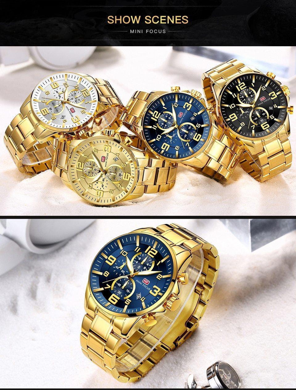 Men's Luxury Sport Quartz Watch ⌚✨ Waterproof Stainless Steel Luminous Hands | 8 Colors 🖤💛🤍