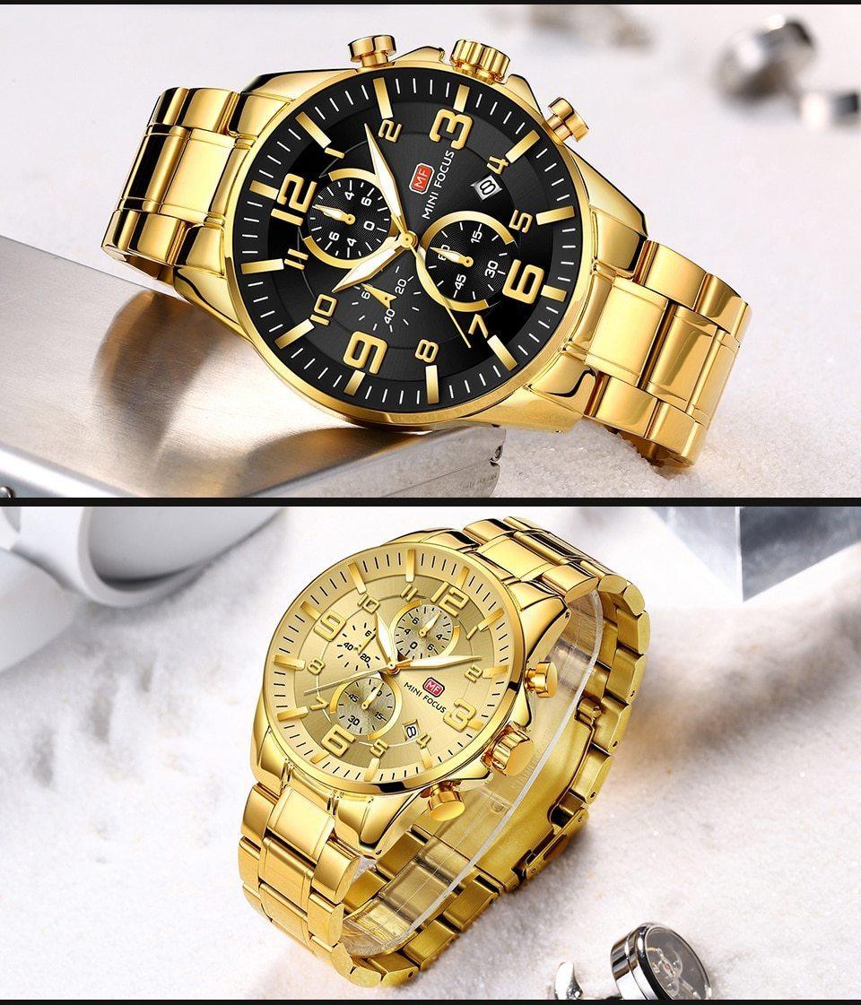 Men's Luxury Sport Quartz Watch ⌚✨ Waterproof Stainless Steel Luminous Hands | 8 Colors 🖤💛🤍