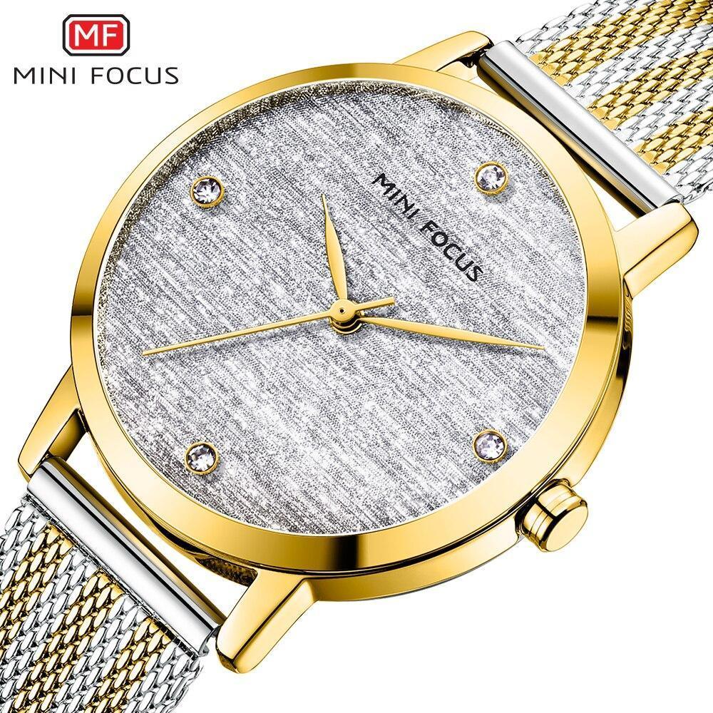 Women's Luxury Gold Mesh Quartz Watch ⌚✨ Waterproof Stainless Steel Elegant Design | 5 Colors 💛🖤🪨