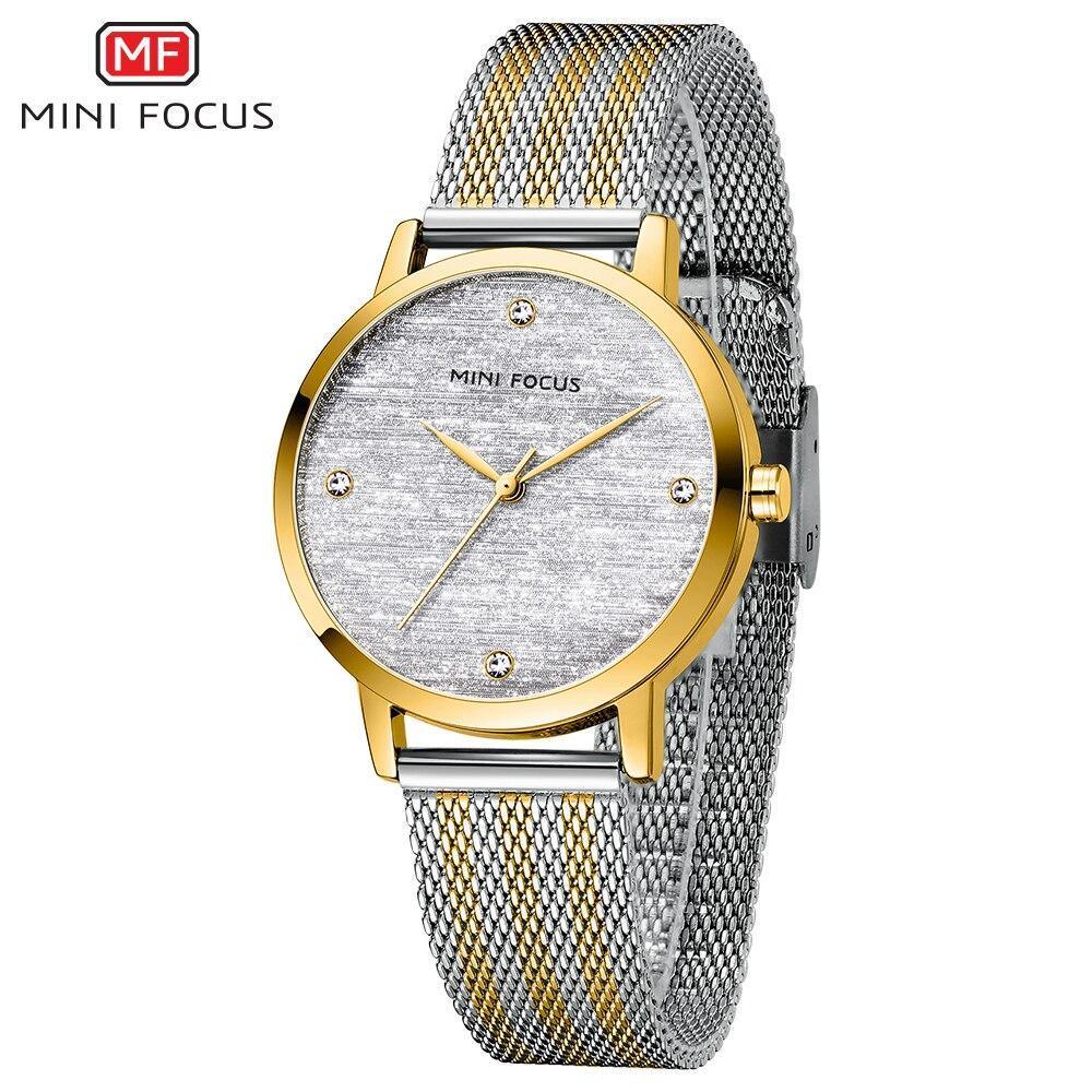Women's Luxury Gold Mesh Quartz Watch ⌚✨ Waterproof Stainless Steel Elegant Design | 5 Colors 💛🖤🪨