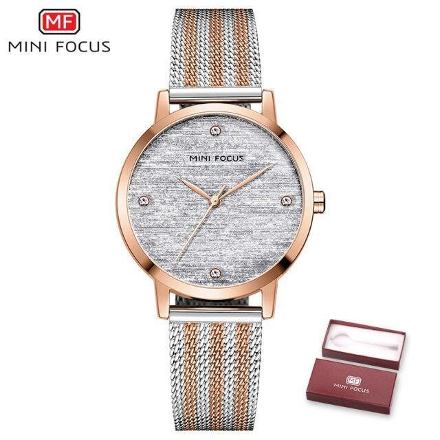Women's Luxury Gold Mesh Quartz Watch ⌚✨ Waterproof Stainless Steel Elegant Design | 5 Colors 💛🖤🪨