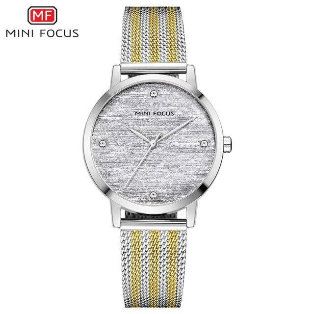 Women's Luxury Gold Mesh Quartz Watch ⌚✨ Waterproof Stainless Steel Elegant Design | 5 Colors 💛🖤🪨