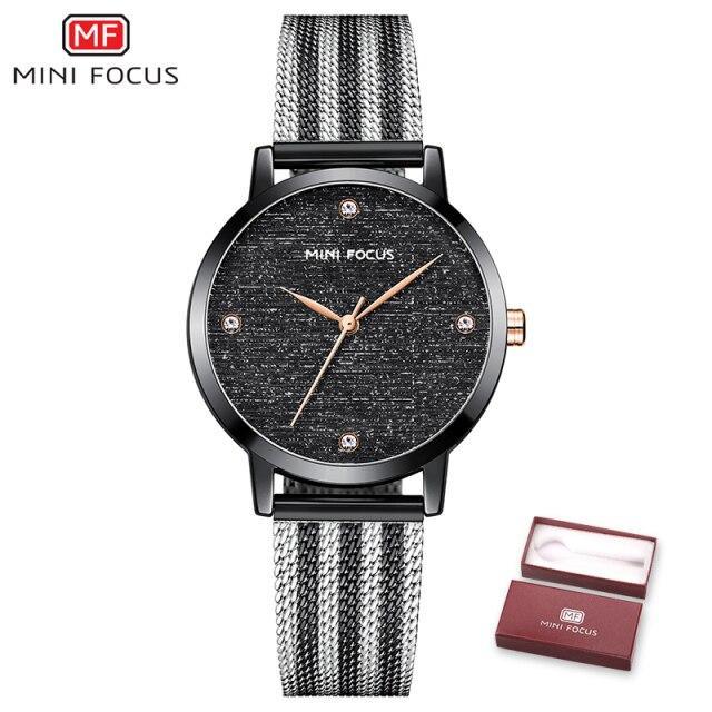 Women's Luxury Gold Mesh Quartz Watch ⌚✨ Waterproof Stainless Steel Elegant Design | 5 Colors 💛🖤🪨