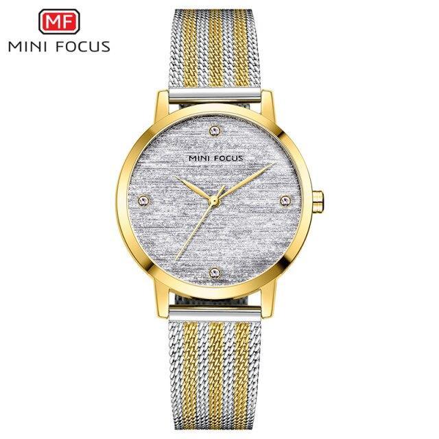 Women's Luxury Gold Mesh Quartz Watch ⌚✨ Waterproof Stainless Steel Elegant Design | 5 Colors 💛🖤🪨