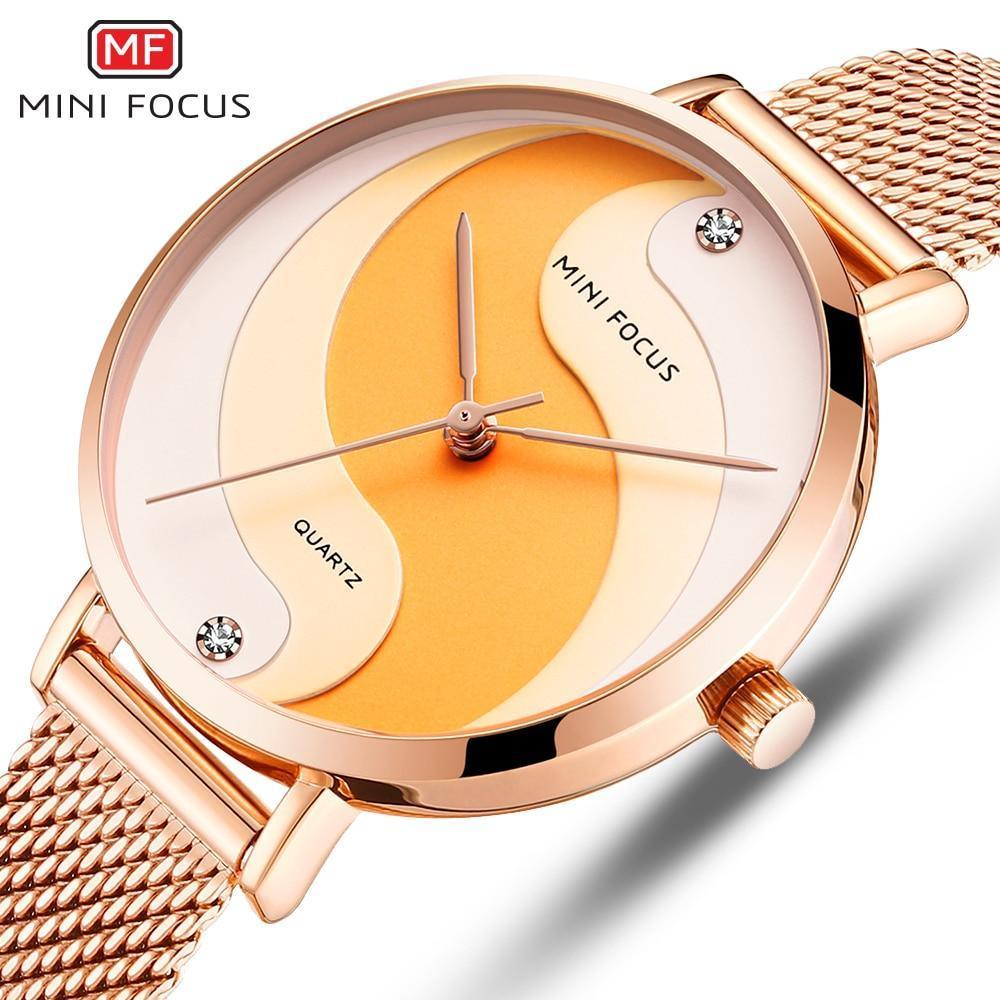 Women's Ultra Thin Rose Gold Watch ⌚✨ Analog Quartz Waterproof Elegant Round | 5 Colors 🌹🖤💙