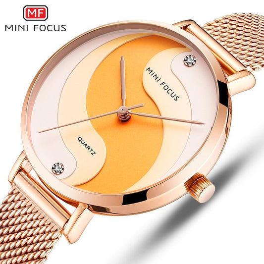 Women's Ultra Thin Rose Gold Watch ⌚✨ Analog Quartz Waterproof Elegant Round | 5 Colors 🌹🖤💙